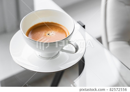 Espresso coffee in a white cup Espresso coffee in a white cup 82572556