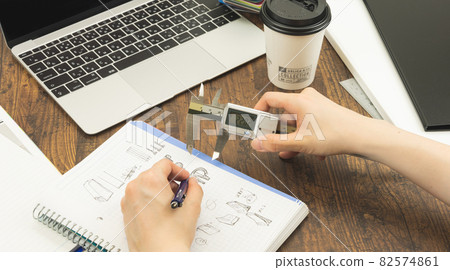 Work scene to think about ideas and designs Work scene to think about ideas and designs 82574861