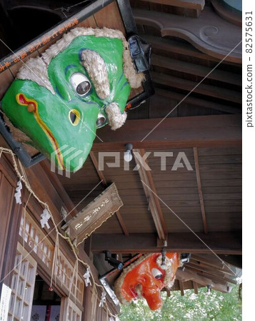熊本市中央區琴平神社藍天狗和紅天狗的面具 熊本市中央區琴平神社藍天狗和紅天狗的面具 82575631