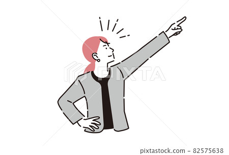 Business person aiming for the top of the person Female facing right Business person aiming for the top of the person Female facing right 82575638