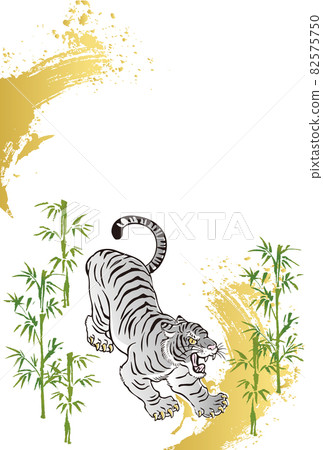新年2022年新年賀卡虎年虎白虎sumi-e水墨畫框複製空間背景豎版 新年2022年新年賀卡虎年虎白虎sumi-e水墨畫框複製空間背景豎版 82575750