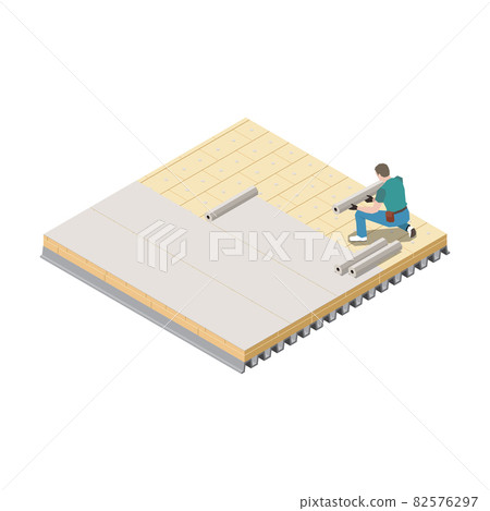 Isometric Roofer Icon 82576297