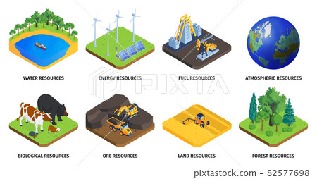 Natural Resources Isometric Set 82577698