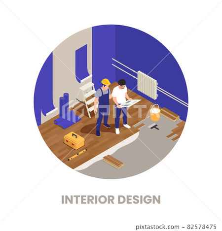 Interior Designer Isometric Composition 82578475