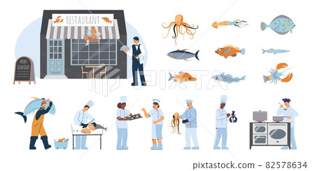 Fish Restaurant Set 82578634