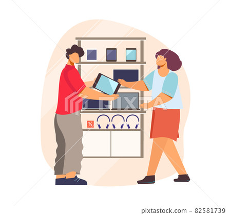 Electronics Store Flat Composition Electronics Store Flat Composition 82581739