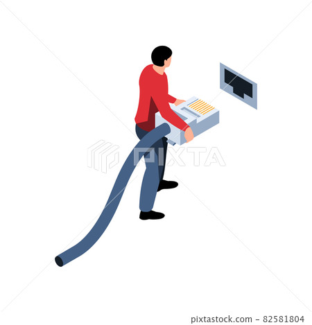 Sysadmin Isometric Illustration 82581804