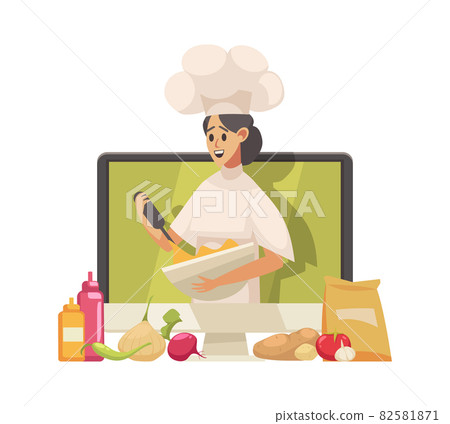 Cooking Blogger Illustration Cooking Blogger Illustration 82581871