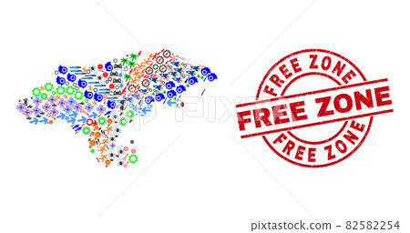 Free Zone Distress Badge and Cantabria Province Map Mosaic of Different Icons Free Zone Distress Badge and Cantabria Province Map Mosaic of Different Icons 82582254