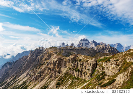 Mountain Range of Cadini di Misurina and Sorapiss - Dolomites Italy 82582533
