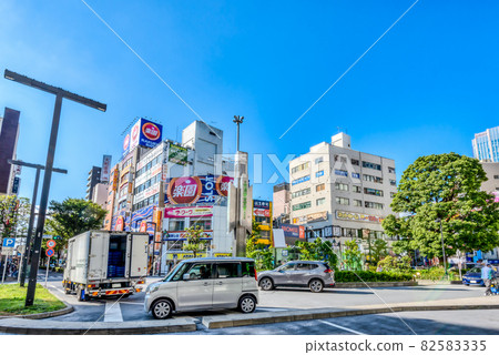 Cityscape of Ota-ku, Tokyo, in front of Kamata Station 82583335