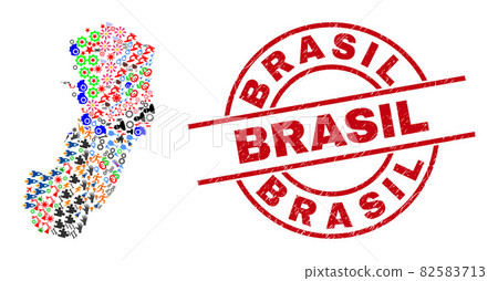 Brasil Grunge Stamp Seal and Espirito Santo State Map Collage of Different Icons Brasil Grunge Stamp Seal and Espirito Santo State Map Collage of Different Icons 82583713