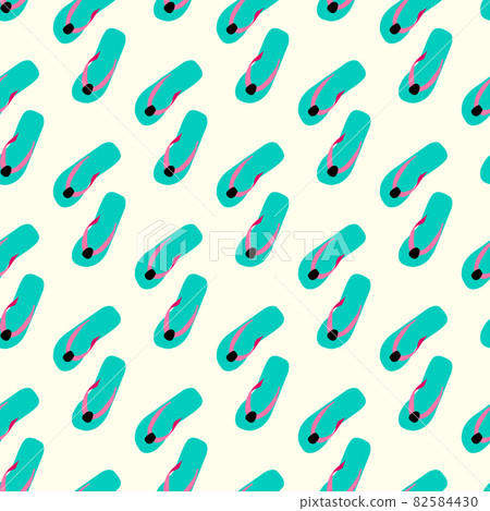Flip flop print pattern. Seamless pattern with cute colorful sandals. 82584430