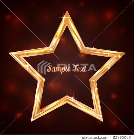 Bright golden star on a dark background. Luxury... - Stock Illustration ...