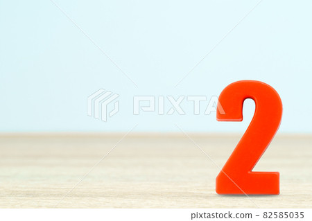 Shot of a number two made of red plastic 82585035