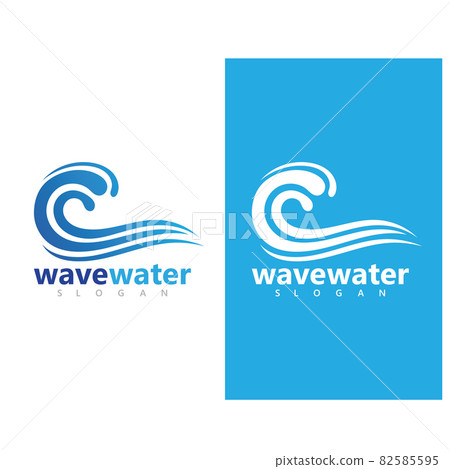 Water wave icon vector Water wave icon vector 82585595