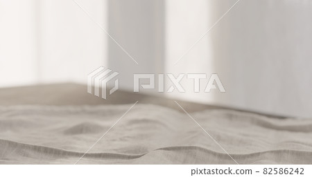 Empty linen cloth on table with copy space Empty linen cloth on table with copy space 82586242