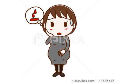 <全身/前部> 因不知道是出血不規律還是月經不調而擔心的孕婦。 82586548