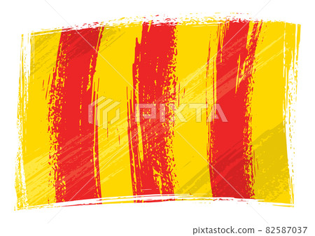 Grunge painted Foix region of France flag Grunge painted Foix region of France flag 82587037