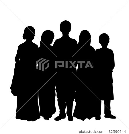 Silhouettes of indian children. Bal Diwas. Raksha Bandhan. Silhouettes of indian children. Bal Diwas. Raksha Bandhan. 82590644