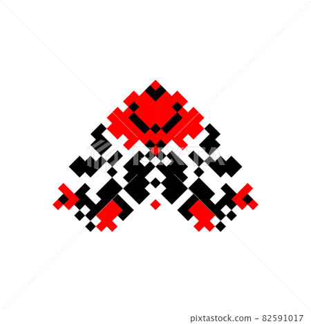 Vector illustration of folk Ukrainian symbol. Ukrainian national ornament. Traditional black and red Ukrainian embroidery on white background Vector illustration of folk Ukrainian symbol. Ukrainian national ornament. Traditional black and red Ukrainian embroidery on white background 82591017