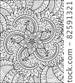 Vector illustration of coloring book page. Abstract floral background size 8.5x11 inches 82591321