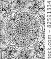 Vector illustration of coloring book page. Abstract floral background size 8.5x11 inches 82591334