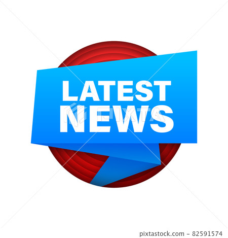 Ribbon with Latest news. Megaphone banner. Web design. Vector stock illustration. 82591574