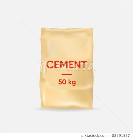 Cement bag template. Thick paper bag 50 kg for construction and brickwork plaster Cement bag template. Thick paper bag 50 kg for construction and brickwork plaster 82591827