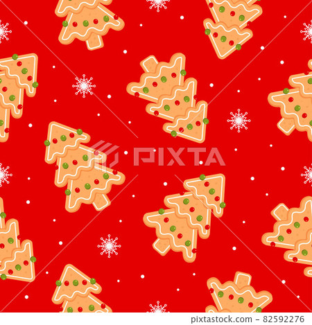 Seamless pattern with Christmas tree and snowflake Seamless pattern with Christmas tree and snowflake 82592276