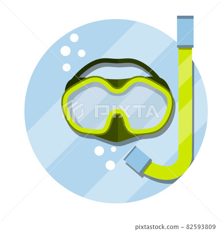 Scuba gear. Snorkel and glasses. Clothing of diver. Scuba gear. Snorkel and glasses. Clothing of diver. 82593809