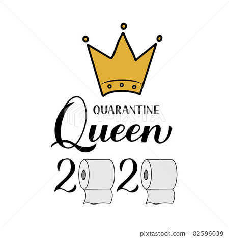 Quarantine Queen 2020 calligraphy lettering with hand drawn gold crown and toilet paper. Coronavirus COVID-19 pandemic typography poster. Vector template for banner, flyer, postcard, sticker, t-shirt Quarantine Queen 2020 calligraphy lettering with hand drawn gold crown and toilet paper. Coronavirus COVID-19 pandemic typography poster. Vector template for banner, flyer, postcard, sticker, t-shirt 82596039