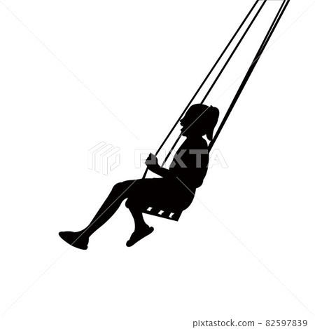 a girl swinging body, silhouette vector 82597839