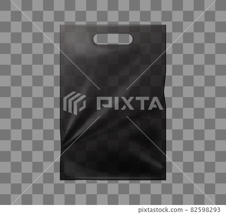 Black plastic bags isolated mockup. Black plastic bags isolated mockup. 82598293