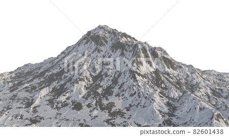 Snowy mountains Isolated on white background 3d illustration Snowy mountains Isolated on white background 3d illustration 82601438