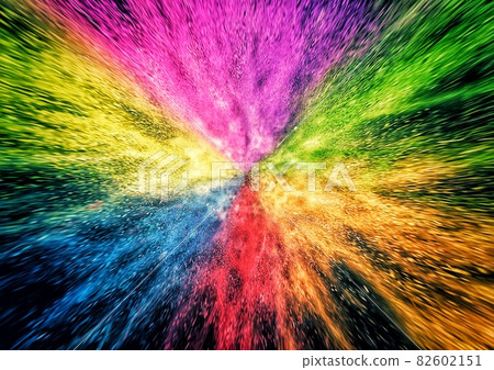 與分散的五顏六色的光粒子的抽象背景 與分散的五顏六色的光粒子的抽象背景 82602151