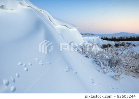 Beautiful winter landscape. Chukotka, Siberia, Far East Russia. 82603244