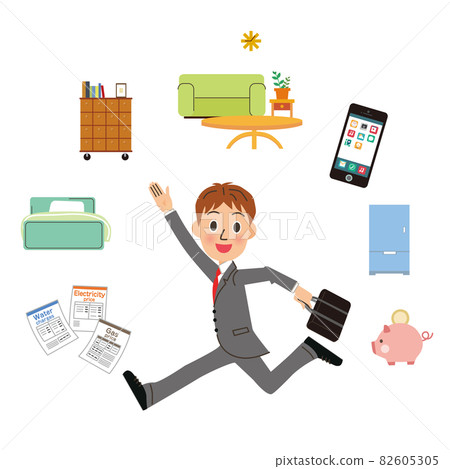 New life, living alone, home appliances, moving, working people 82605305
