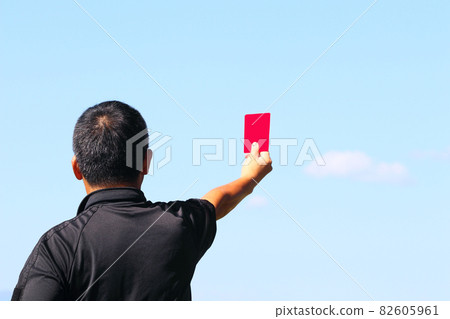 紅牌 黃牌 足球 裁判 裁判 Jatch 裁判 警告犯規 82605961