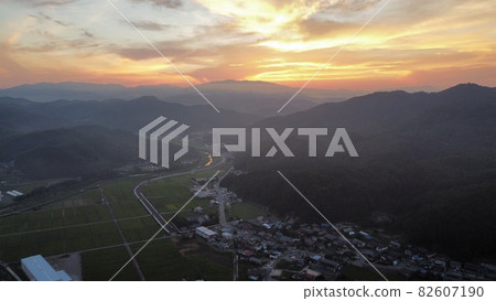 Rural scenery at dusk 82607190