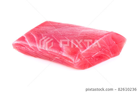 Raw tuna steaks on white background 82610236