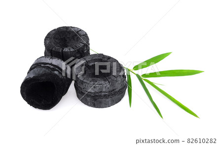 Bamboo charcoal isolated on white background Bamboo charcoal isolated on white background 82610282