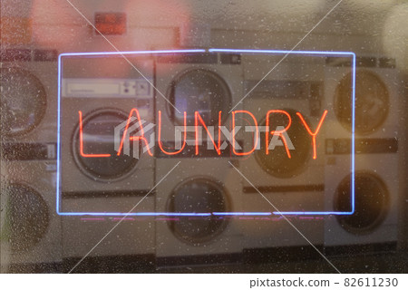 Vintage Neon Sign Laundry - Rainy Window Sign Vintage Neon Sign Laundry - Rainy Window Sign 82611230