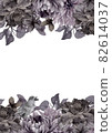 Dark, Black flowers Watercolor Borders and Frames 82614037