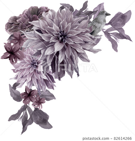 Halloween and flowers Watercolor Cliparts 82614266