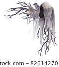 Halloween and flowers Watercolor Cliparts 82614270
