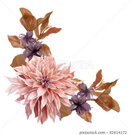 Halloween and flowers Watercolor Cliparts 82614272