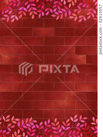 Background material Red brick Red brick Autumn leaves Wall surface Background material Red brick Red brick Autumn leaves Wall surface 82615057