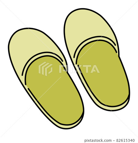 Slippers (yellow) footwear illustration icon 82615340