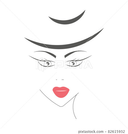 Beautiful young woman with red lips and hat - Stock Illustration ...